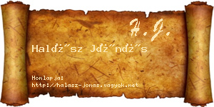 Halász Jónás névjegykártya