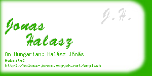 jonas halasz business card