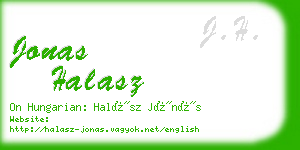 jonas halasz business card